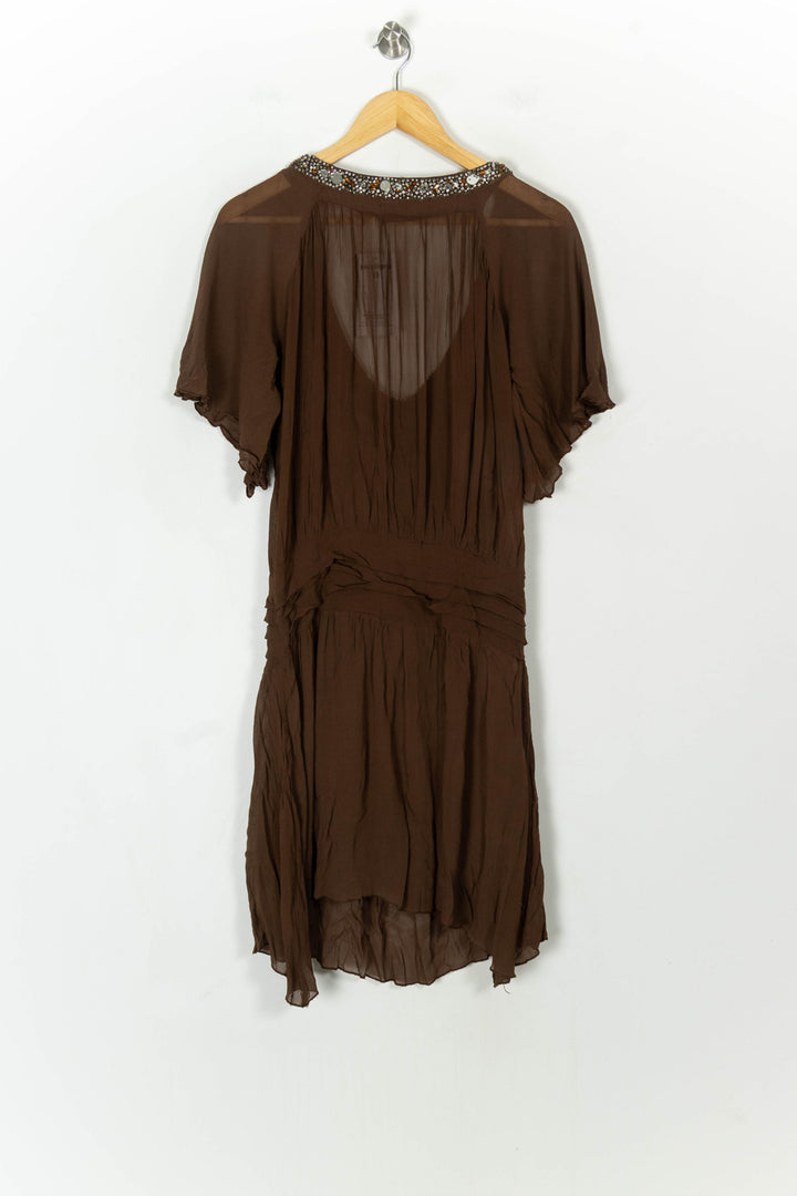 Robe Midi Marron - Taille S/36 de la marque Antik Batik | PARAD116710 - Vendu par Paradigme - Image 5