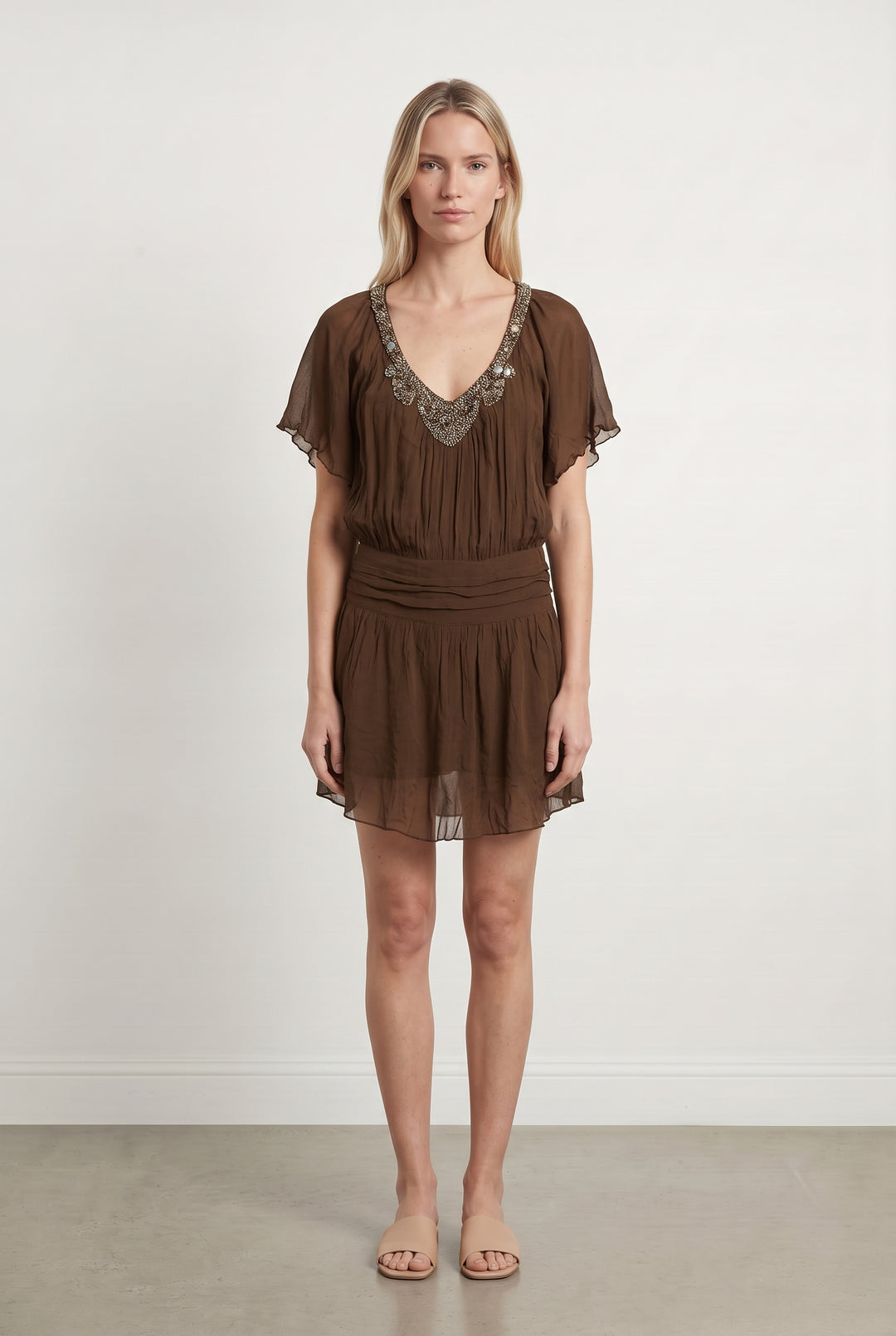 Robe Midi Marron - Taille S/36 de la marque Antik Batik | PARAD116710 - Vendu par Paradigme - Image 1