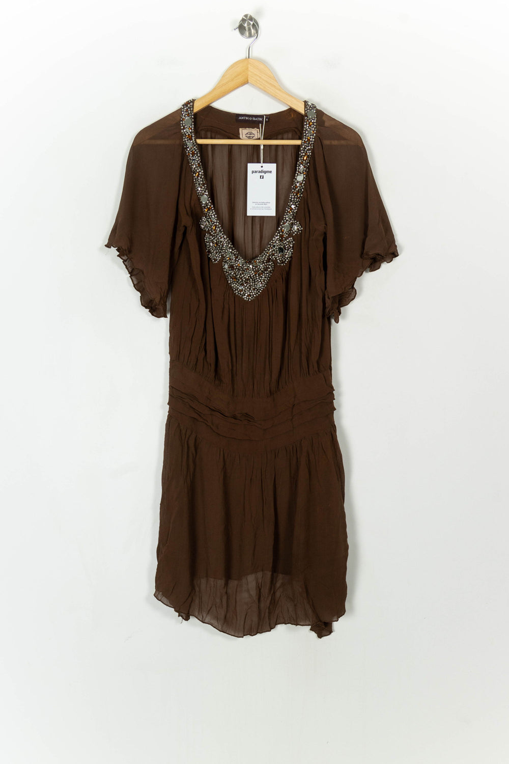 Robe Midi Marron - Taille S/36 de la marque Antik Batik | PARAD116710 - Vendu par Paradigme - Image 2