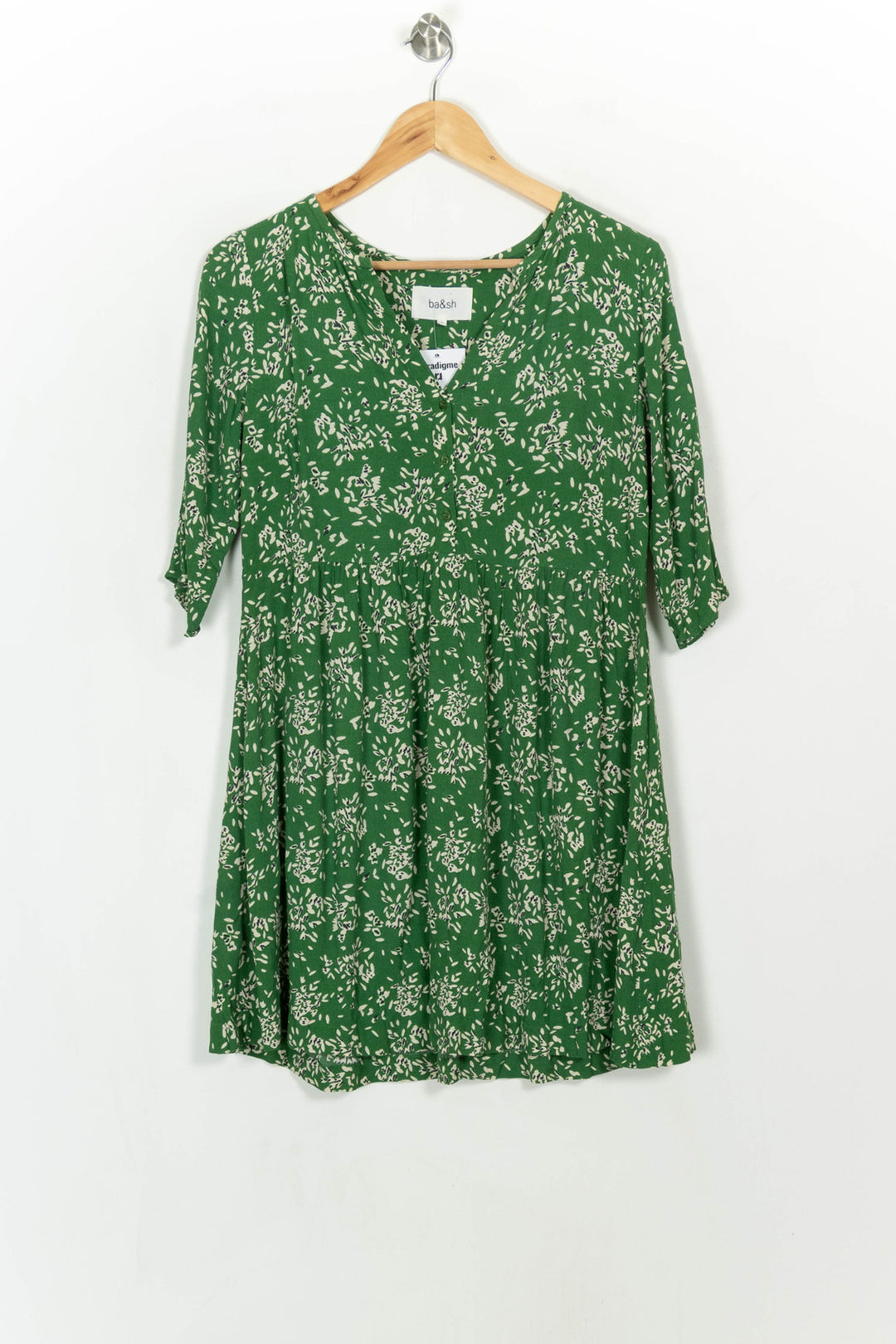 Robe Fleurie Verte - Taille S/36 de la marque ba&amp;sh | PARAD116711 - Vendu par Paradigme - Image 2