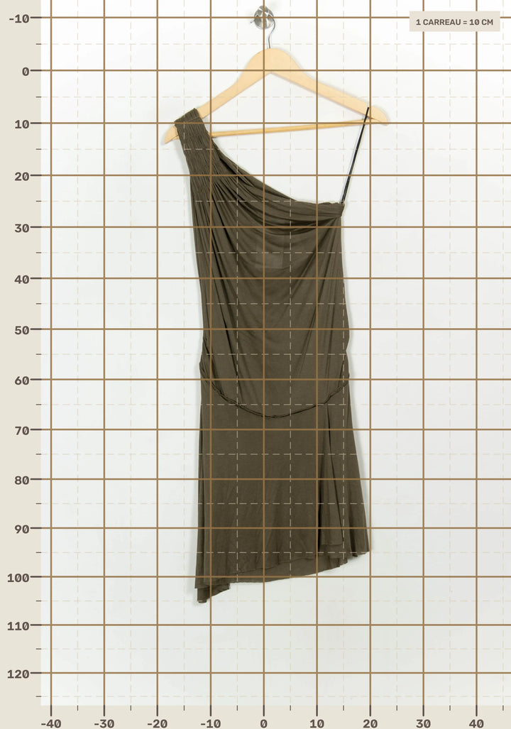 Robe Asymétrique Verte - Taille S/36 de la marque Maje | PARAD116713 - Vendu par Paradigme - Image 4