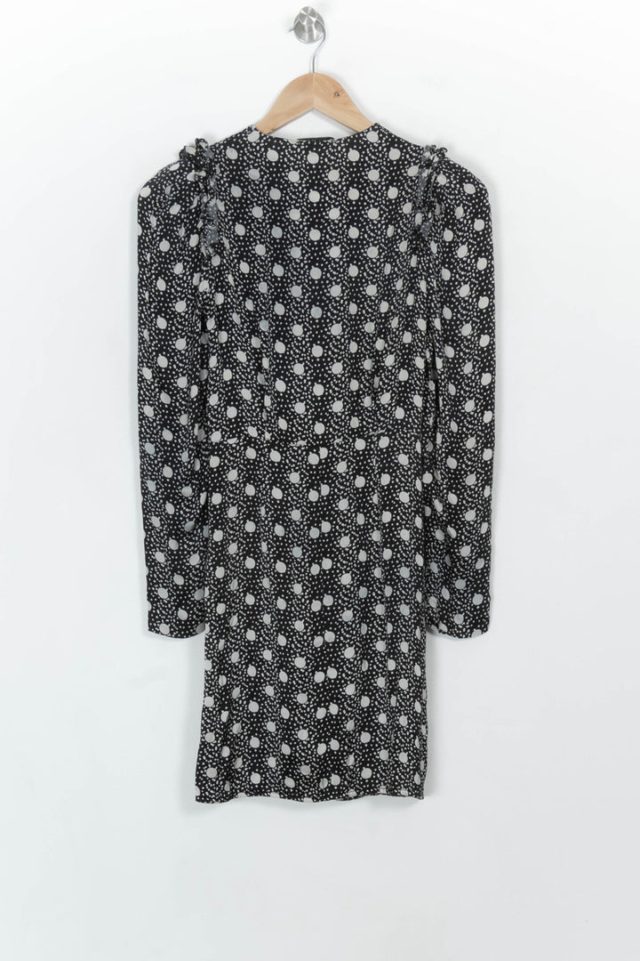 Robe Portefeuille Noire et Blanche - Taille XS/34 de la marque Sandro | PARAD116718 - Vendu par Paradigme - Image 5
