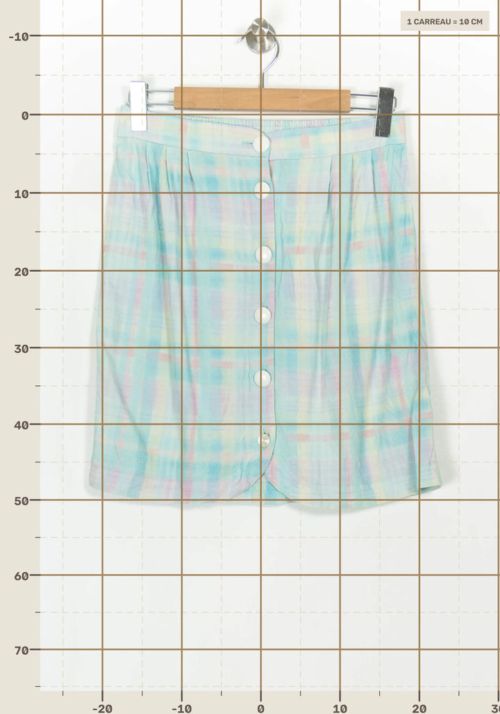 Jupe Boutonnée Bleue et Jaune - Taille L/40 de la marque Des petits hauts | PARAD116729 - Vendu par Paradigme - Image 4