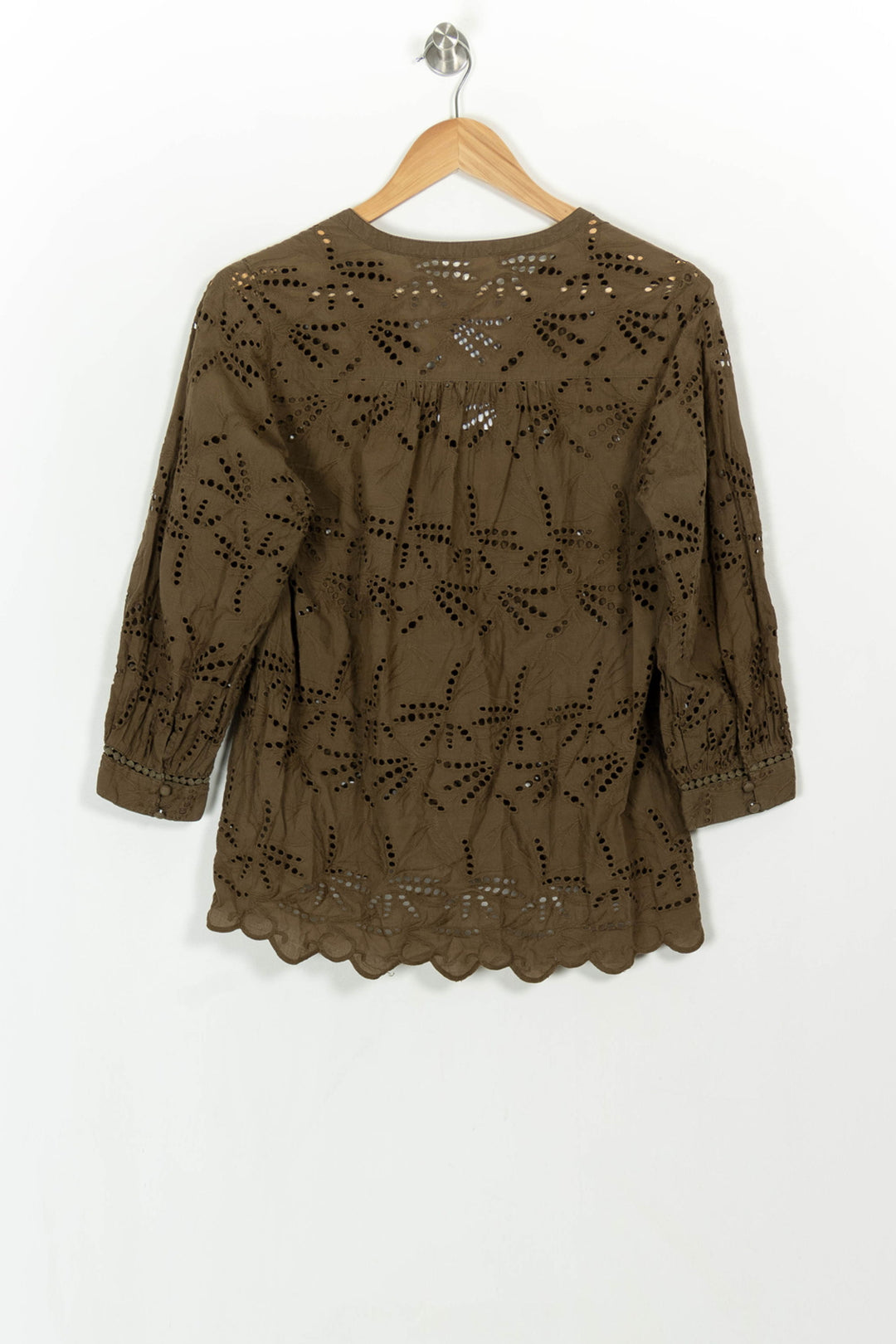 Blouse Brodée Marron - Taille L/40 de la marque Maison 123 | PARAD116731 - Vendu par Paradigme - Image 5