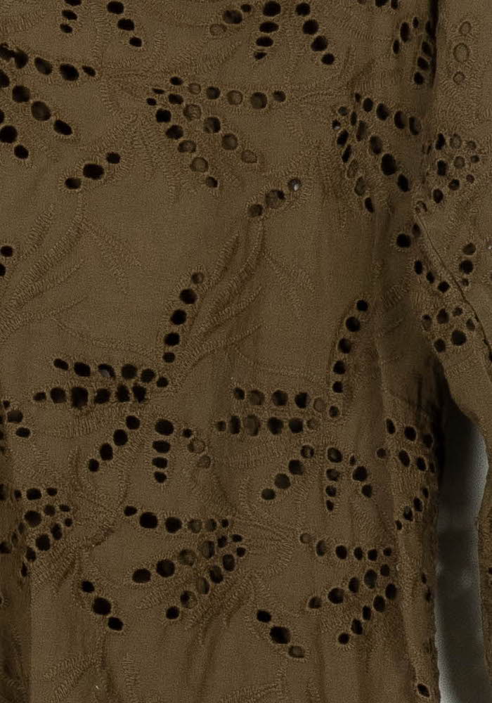 Blouse Brodée Marron - Taille L/40 de la marque Maison 123 | PARAD116731 - Vendu par Paradigme - Image 3