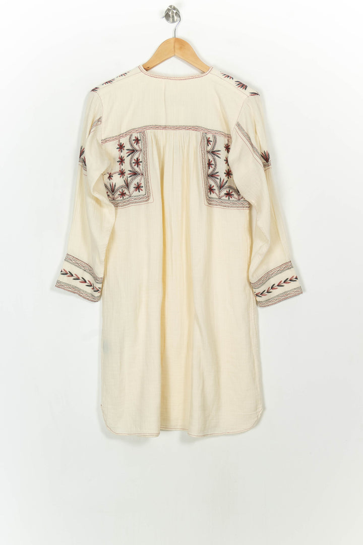 Robe Brodée Blanche et Bordeaux - Taille XS/34 de la marque Isabel Marant étoile | PARAD116745 - Vendu par Paradigme - Image 5