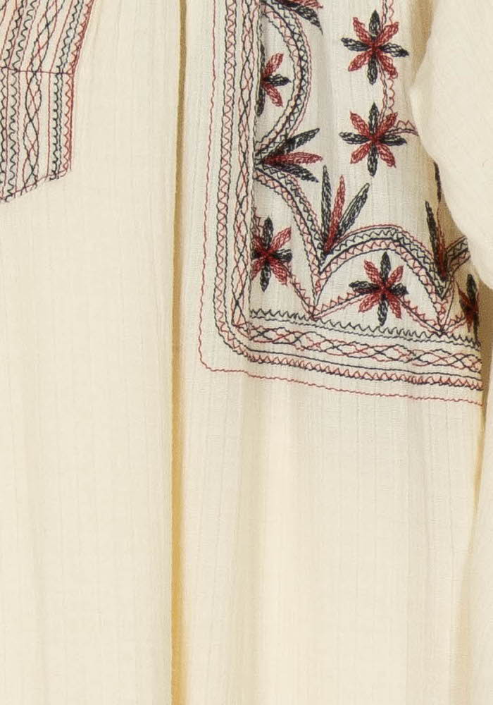 Robe Brodée Blanche et Bordeaux - Taille XS/34 de la marque Isabel Marant étoile | PARAD116745 - Vendu par Paradigme - Image 3