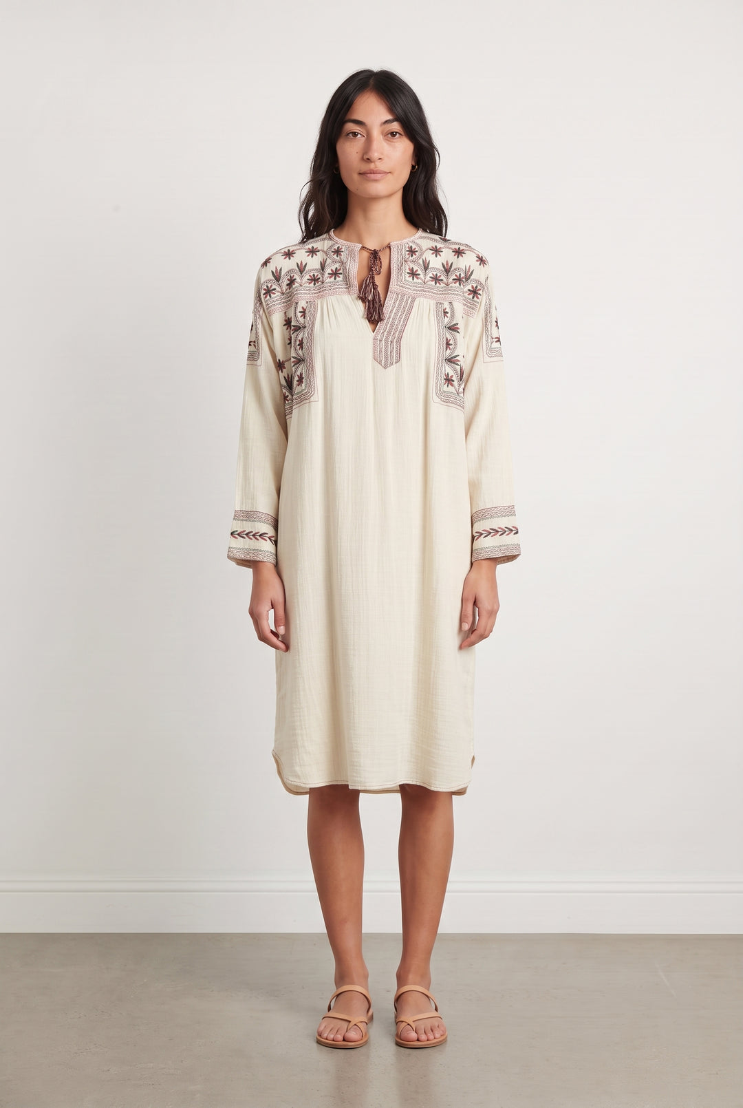 Robe Brodée Blanche et Bordeaux - Taille XS/34 de la marque Isabel Marant étoile | PARAD116745 - Vendu par Paradigme - Image 1