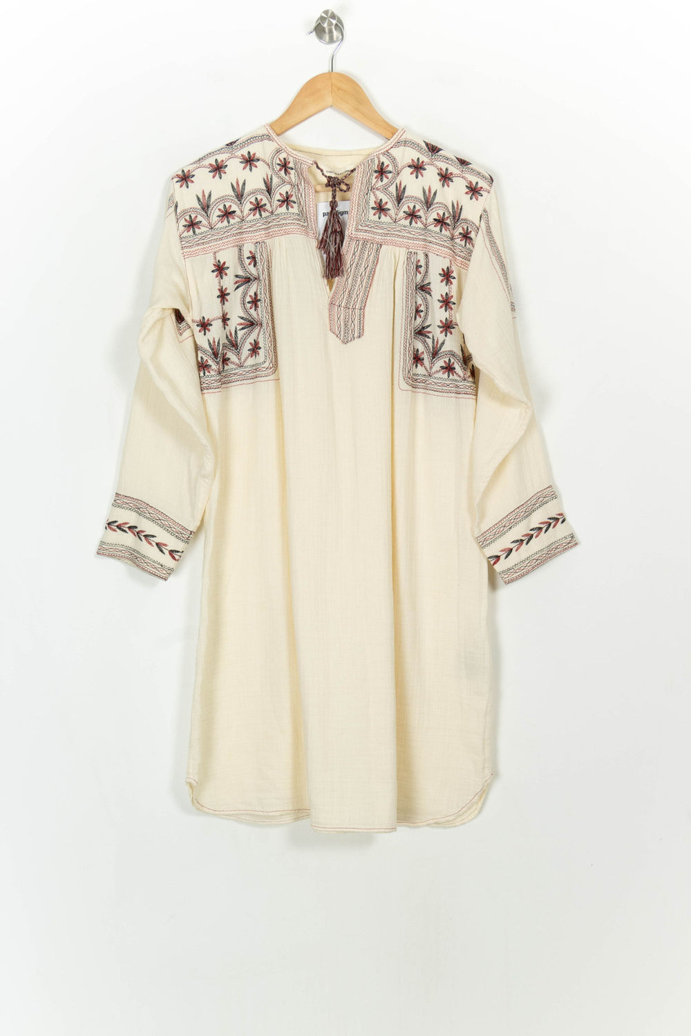 Robe Brodée Blanche et Bordeaux - Taille XS/34 de la marque Isabel Marant étoile | PARAD116745 - Vendu par Paradigme - Image 2