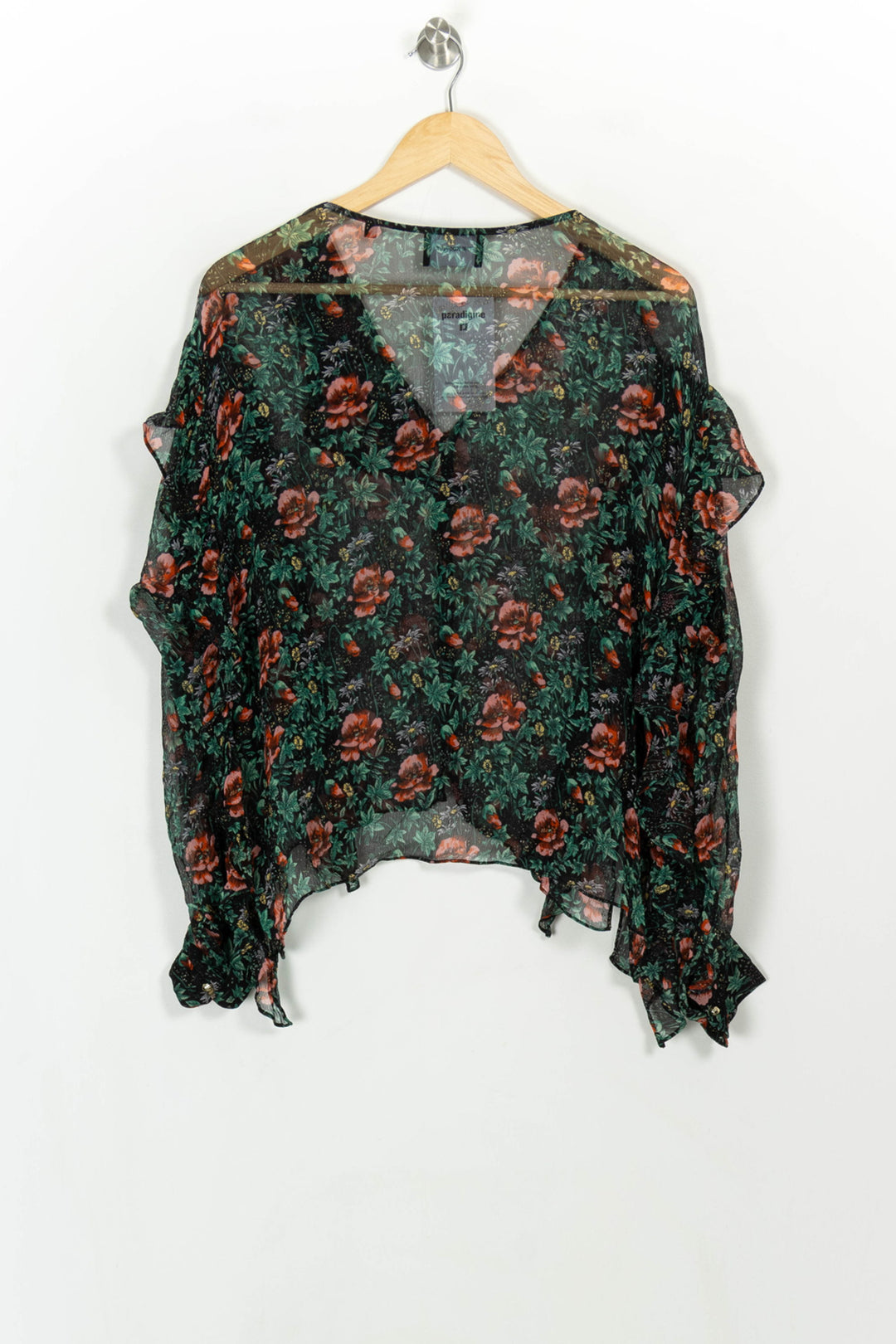 Blouse Fleurie Verte et Rouge - Taille S/36 de la marque The Kooples | PARAD116746 - Vendu par Paradigme - Image 5