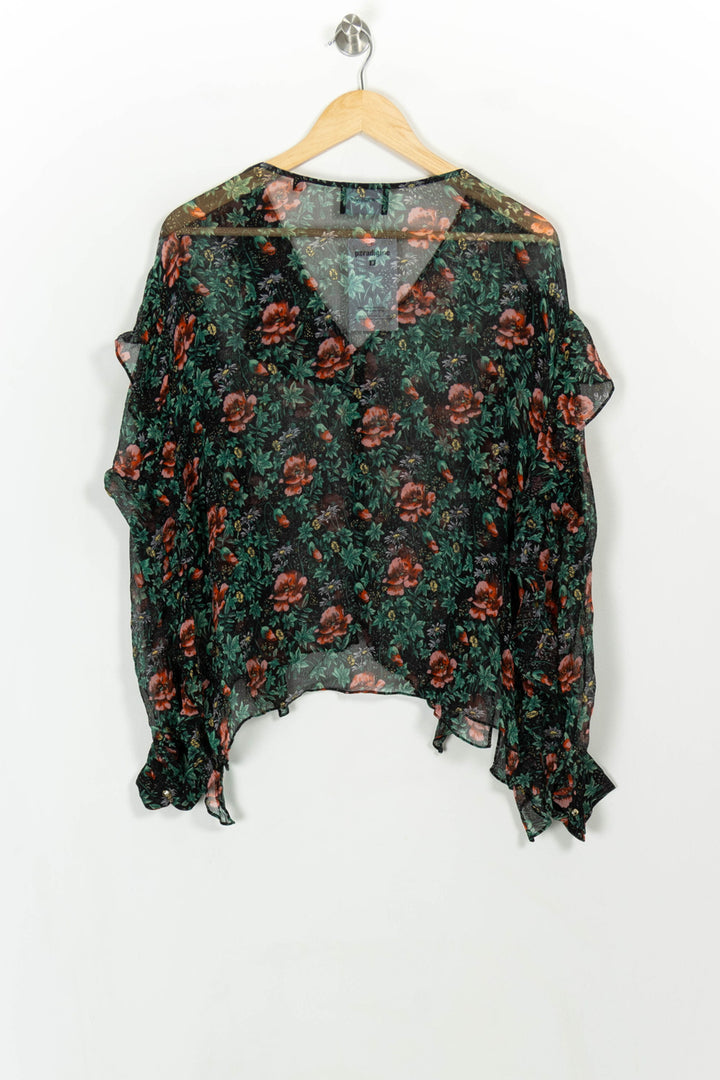 Blouse Fleurie Verte et Rouge - Taille S/36 de la marque The Kooples | PARAD116746 - Vendu par Paradigme - Image 5
