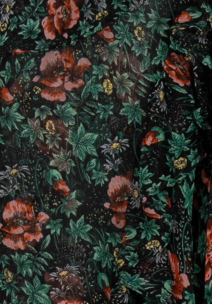 Blouse Fleurie Verte et Rouge - Taille S/36 de la marque The Kooples | PARAD116746 - Vendu par Paradigme - Image 3
