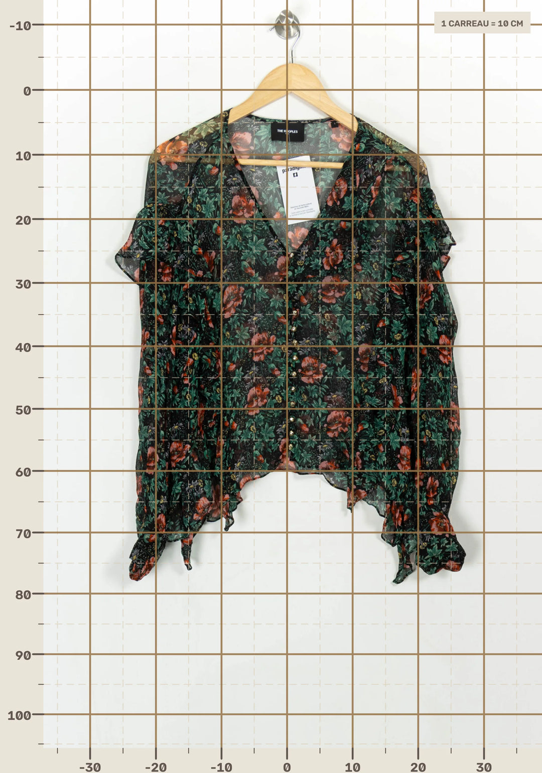 Blouse Fleurie Verte et Rouge - Taille S/36 de la marque The Kooples | PARAD116746 - Vendu par Paradigme - Image 4