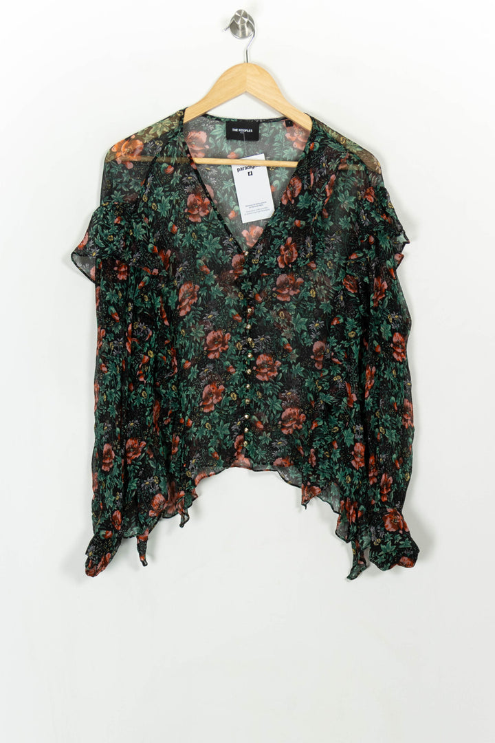 Blouse Fleurie Verte et Rouge - Taille S/36 de la marque The Kooples | PARAD116746 - Vendu par Paradigme - Image 2