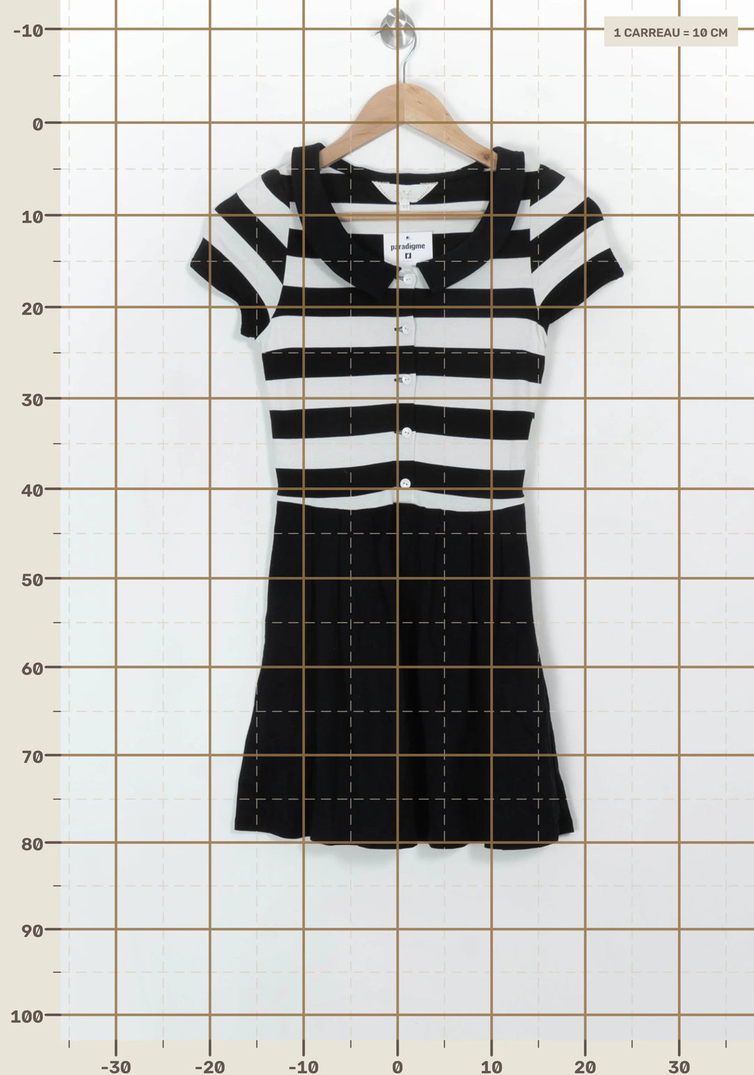 Robe Patineuse Noire et Blanche - Taille S/36 de la marque Agnès b. | PARAD116747 - Vendu par Paradigme - Image 4