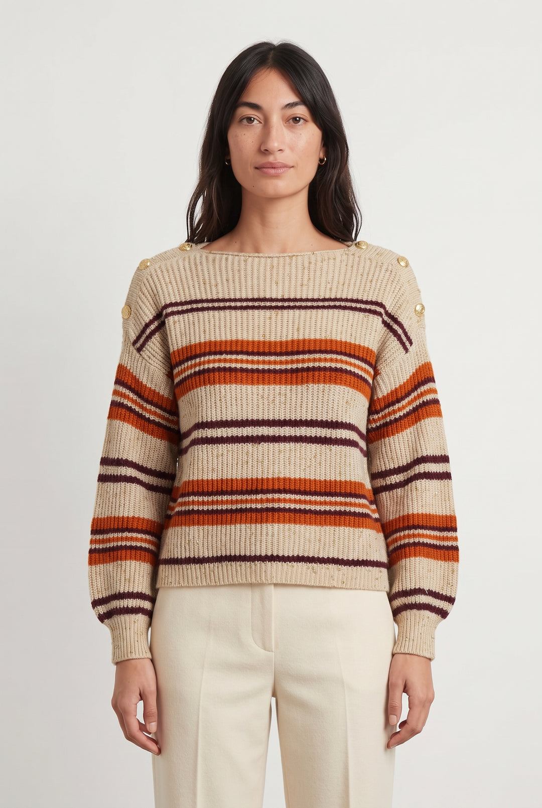 Pull Beige et Orange - Taille S/36 de la marque Imprevu | PARAD116751 - Vendu par Paradigme - Image 1