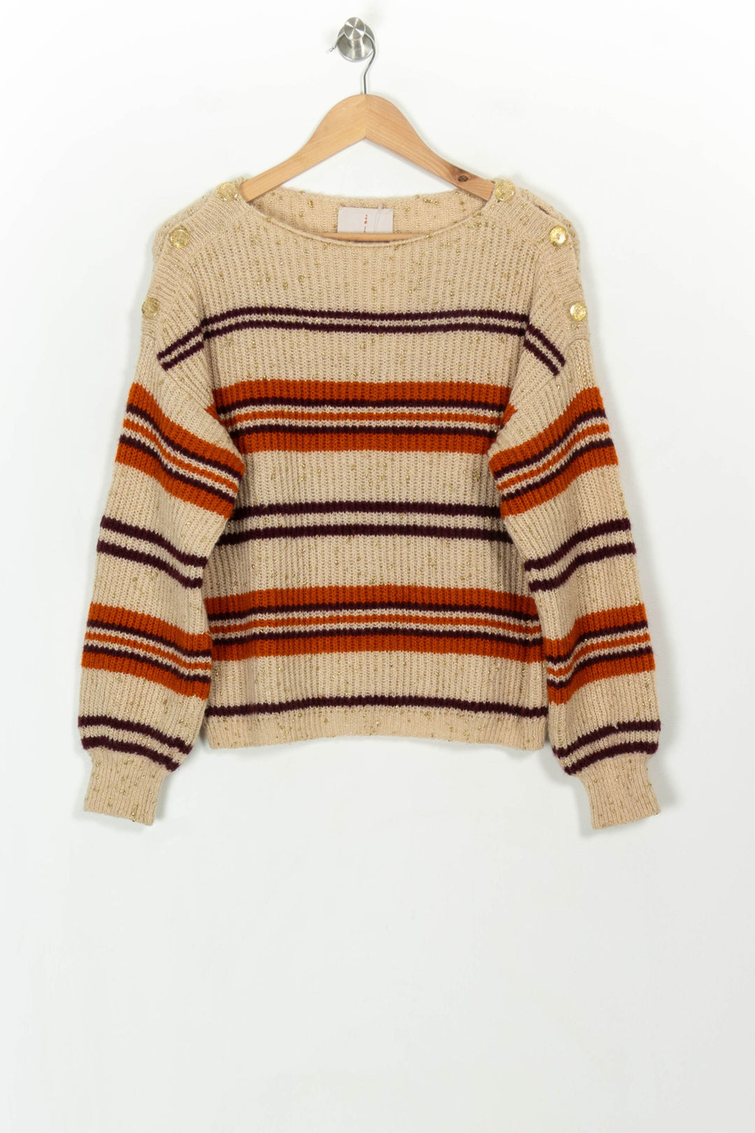 Pull Beige et Orange - Taille S/36 de la marque Imprevu | PARAD116751 - Vendu par Paradigme - Image 2