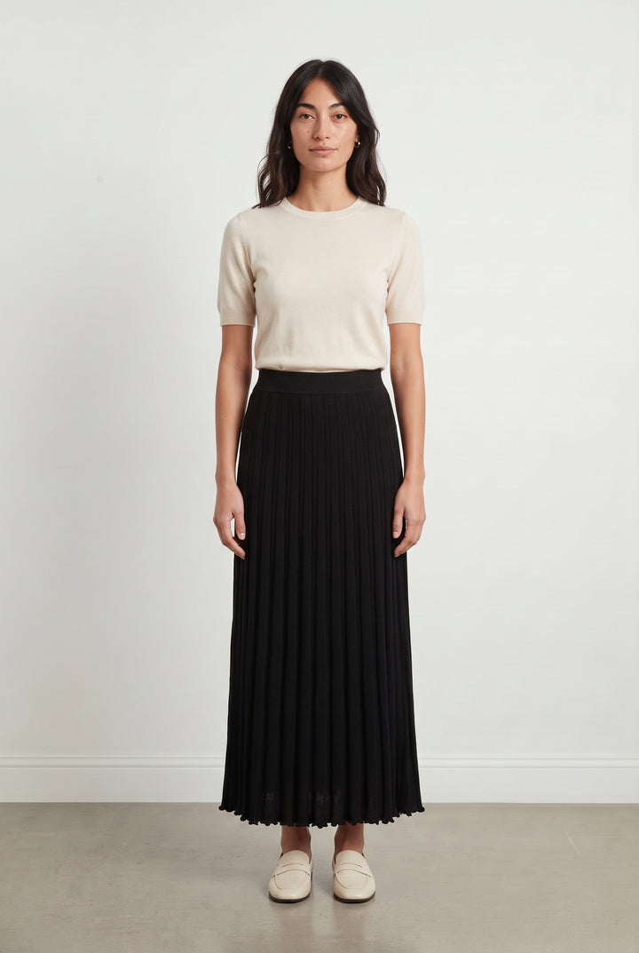 Jupe Plissée Noire - Taille M/38 de la marque La Fée Maraboutée | PARAD116757 - Vendu par Paradigme - Image 1