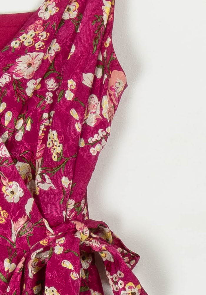 Robe Portefeuille Rose et Blanc - Taille XS/34 de la marque Sézane | PARAD116763 - Vendu par Paradigme - Image 3