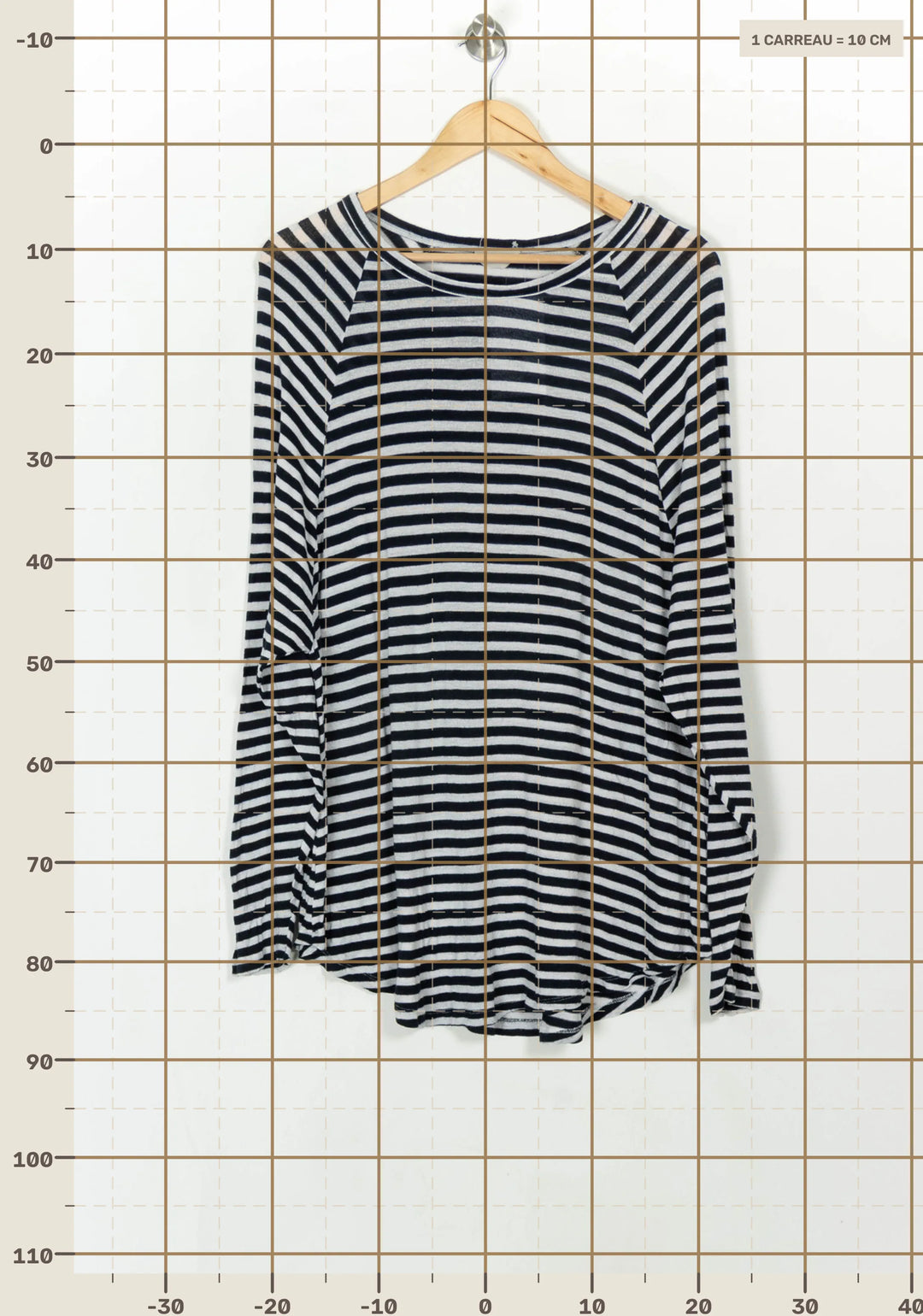Marinière Noire et Blanche - Taille M/38 de la marque American Vintage | PARAD116772 - Vendu par Paradigme - Image 4