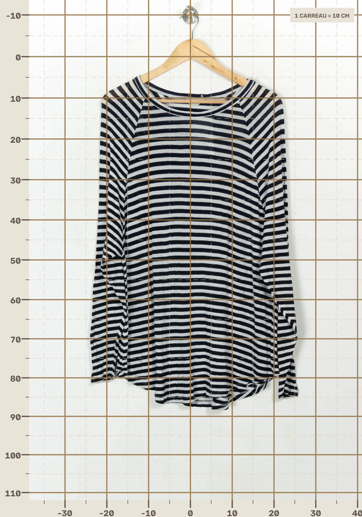 Marinière Noire et Blanche - Taille M/38 de la marque American Vintage | PARAD116772 - Vendu par Paradigme - Image 4