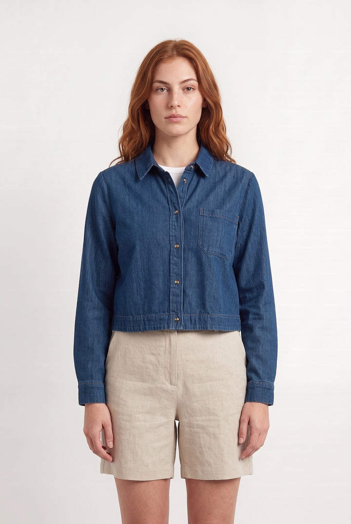 Veste en Jean Bleue - Taille M/38 de la marque Sézane | PARAD116773 - Vendu par Paradigme - Image 1