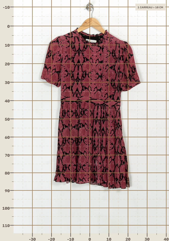 Robe Courte Rose et Noire - Taille S/36 de la marque ba&amp;sh | PARAD116777 - Vendu par Paradigme - Image 4
