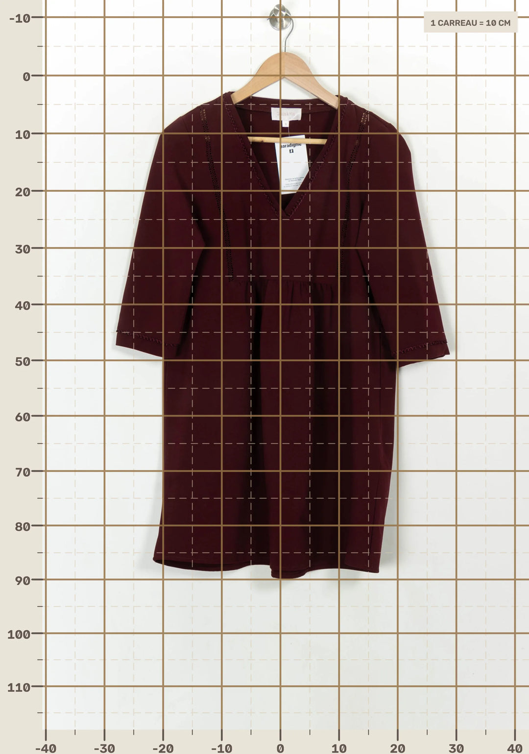 Robe Midi Bordeaux - Taille S/36 de la marque Grace &amp; Mila | PARAD116785 - Vendu par Paradigme - Image 4