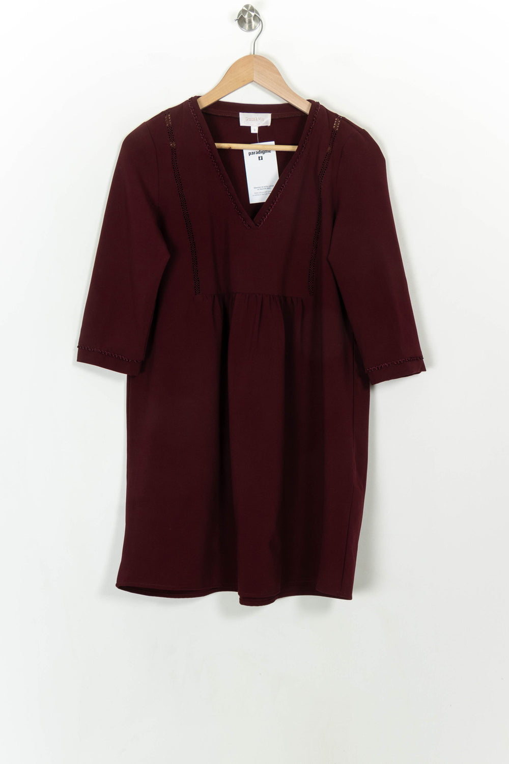 Robe Midi Bordeaux - Taille S/36 de la marque Grace & Mila | PARAD116785 - Vendu par Paradigme - Image 2