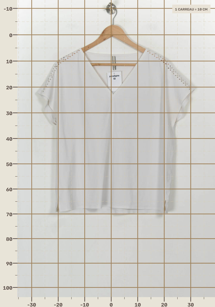 Blouse Blanche - Taille L/40 de la marque Indies | PARAD116789 - Vendu par Paradigme - Image 4