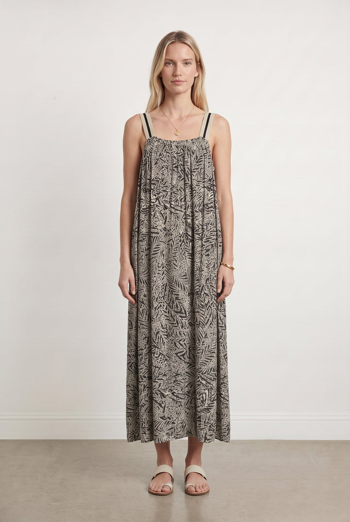 Robe Longue Noire et Blanche - Taille M/38 de la marque Indies | PARAD116791 - Vendu par Paradigme - Image 1
