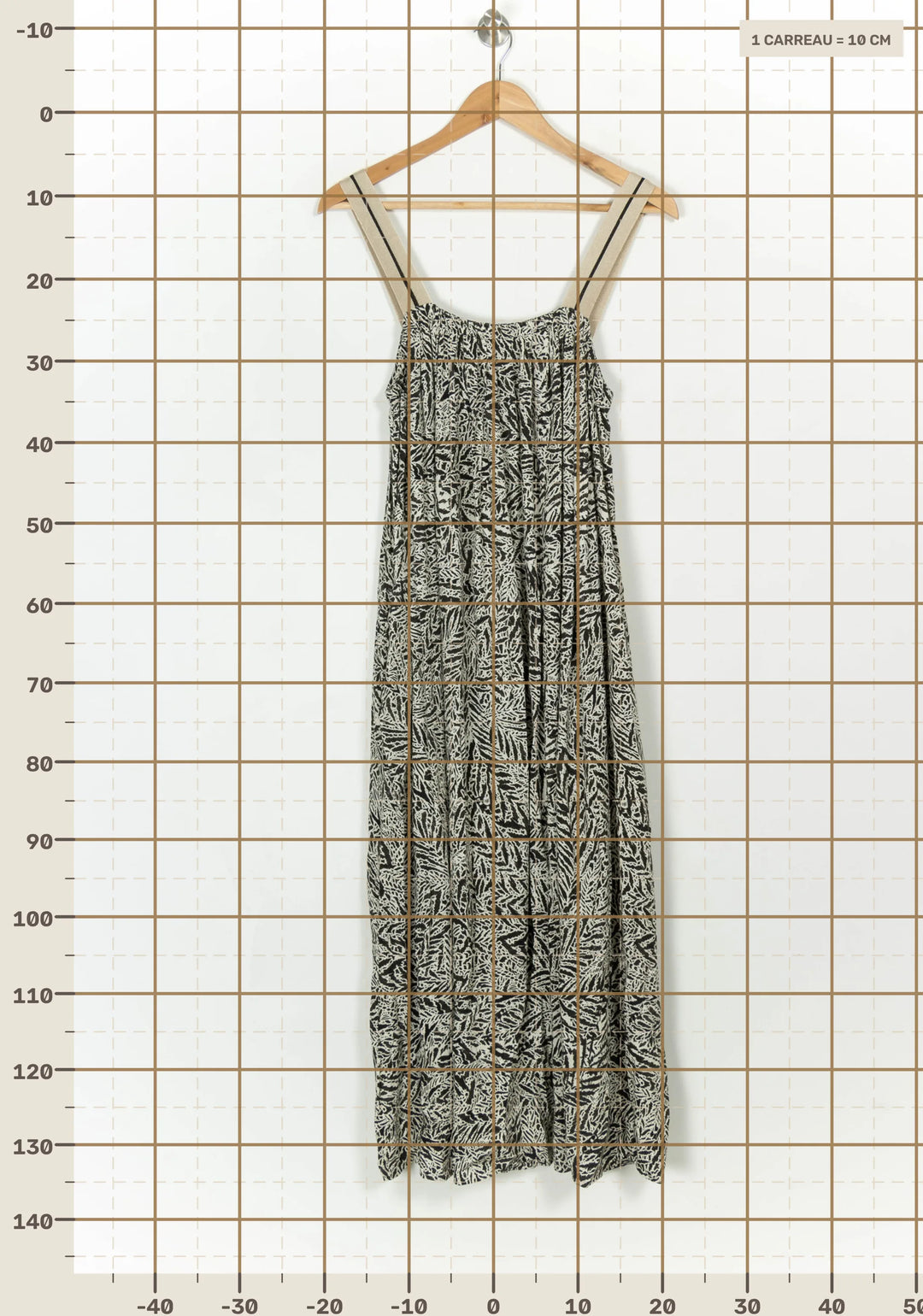 Robe Longue Noire et Blanche - Taille M/38 de la marque Indies | PARAD116791 - Vendu par Paradigme - Image 4