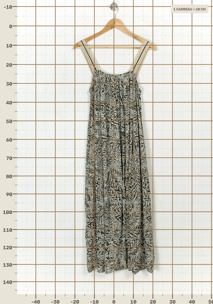 Robe Longue Noire et Blanche - Taille M/38 de la marque Indies | PARAD116791 - Vendu par Paradigme - Image 4