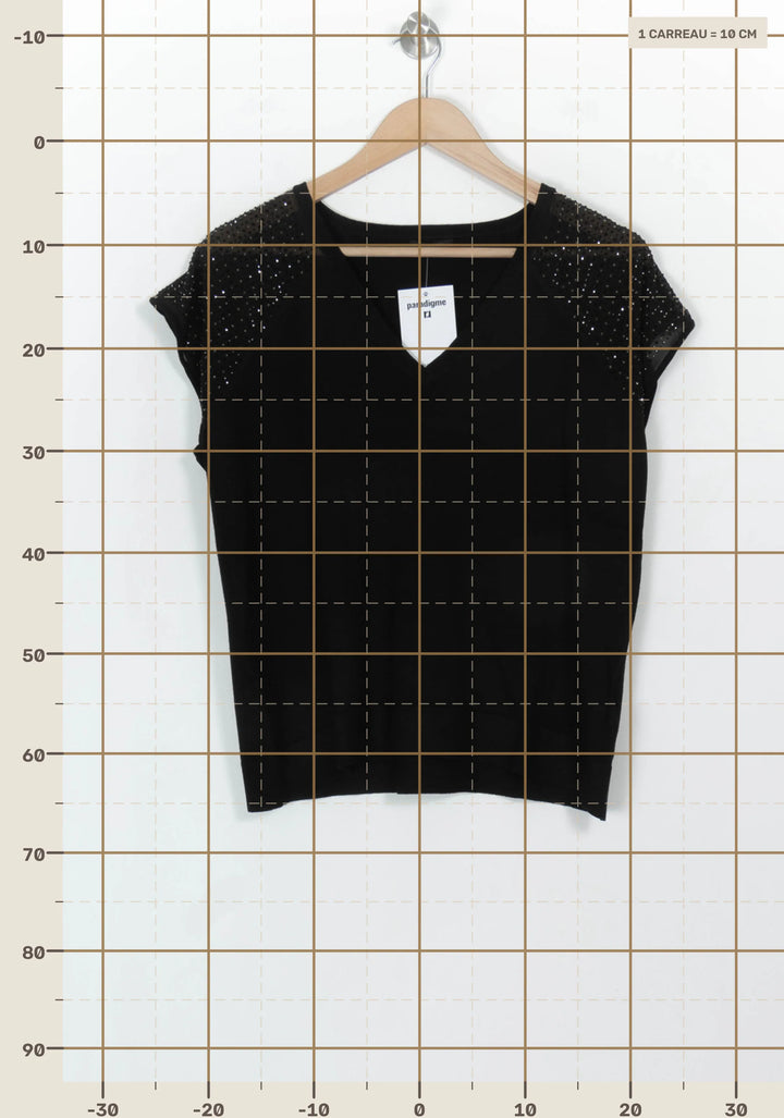 Top Noir - Taille S/36 de la marque IKKS | PARAD116794 - Vendu par Paradigme - Image 4