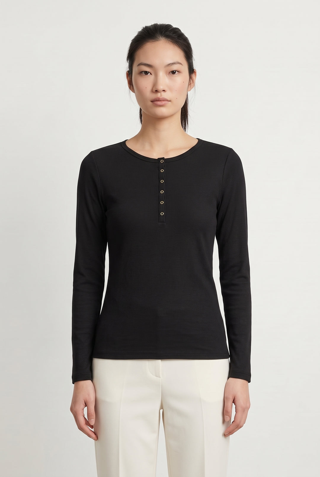 Tee-shirt manches longues noir - Taille XS/34 de la marque Caroll | PARAD116799 - Vendu par Paradigme - Image 1