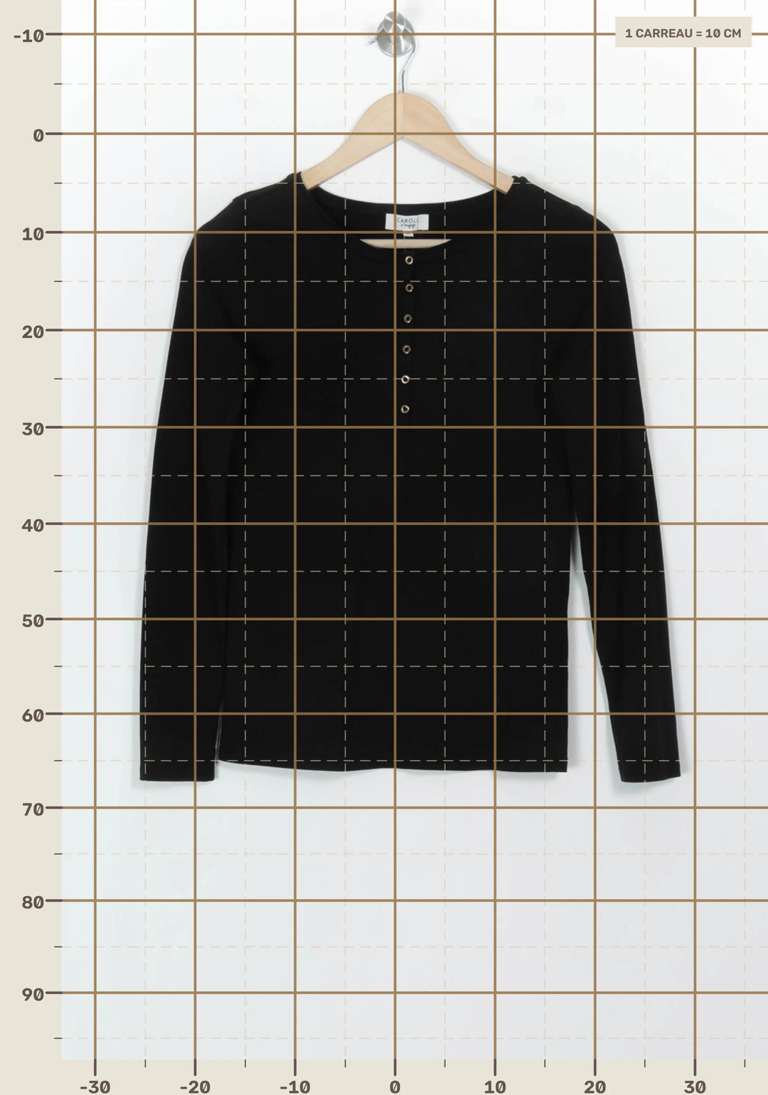 Tee-shirt manches longues noir - Taille XS/34 de la marque Caroll | PARAD116799 - Vendu par Paradigme - Image 4
