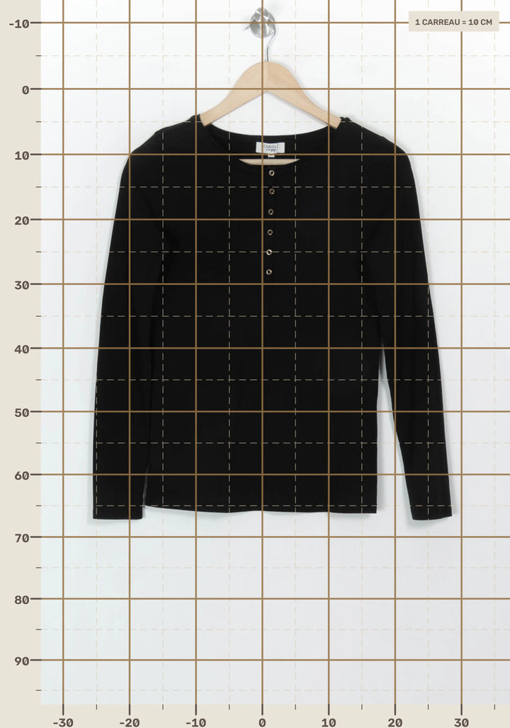 Tee-shirt manches longues noir - Taille XS/34 de la marque Caroll | PARAD116799 - Vendu par Paradigme - Image 4
