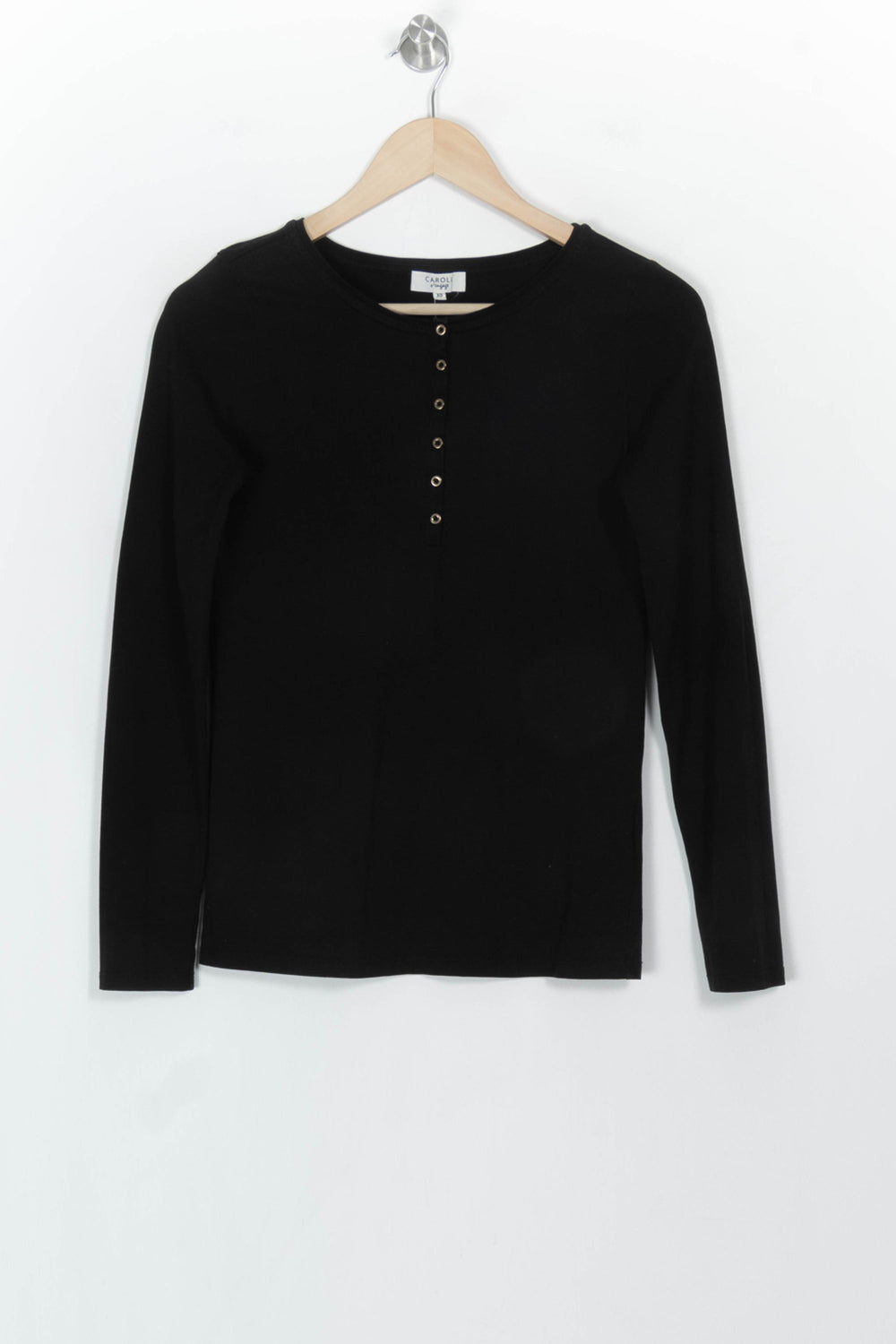 Tee-shirt manches longues noir - Taille XS/34 de la marque Caroll | PARAD116799 - Vendu par Paradigme - Image 2