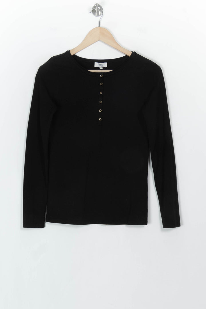 Tee-shirt manches longues noir - Taille XS/34 de la marque Caroll | PARAD116799 - Vendu par Paradigme - Image 2