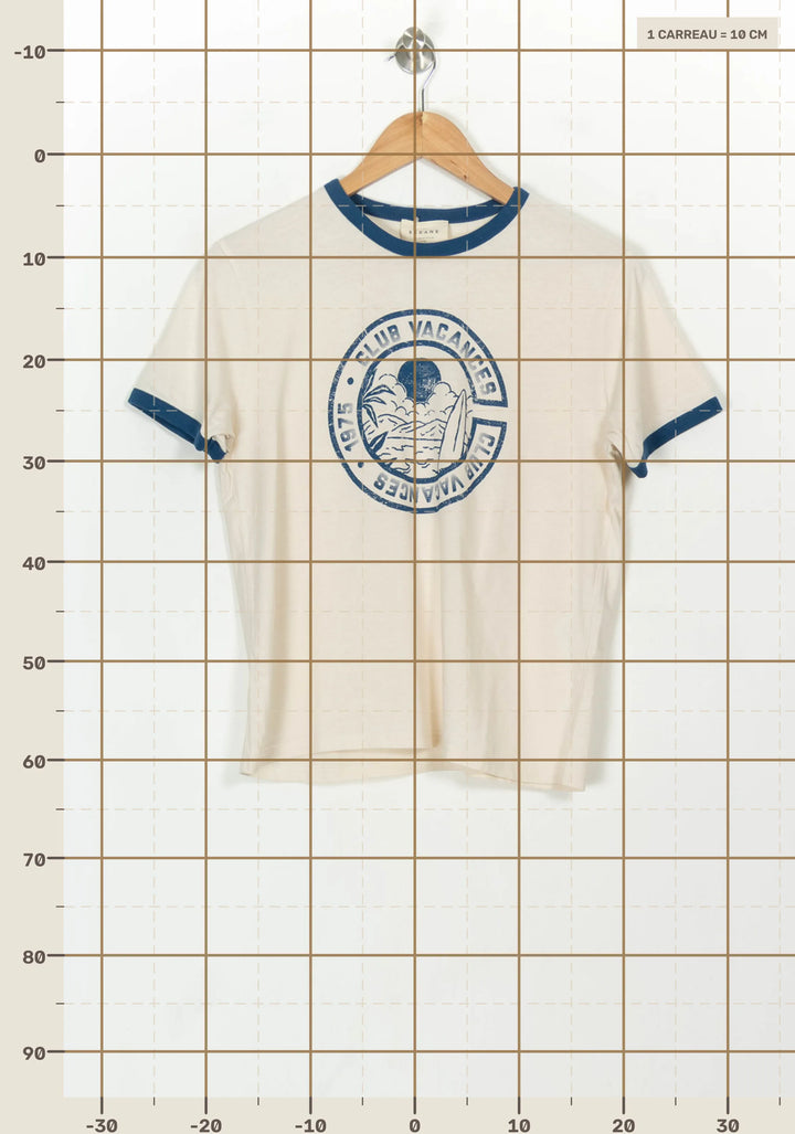 Tee-shirt Beige et Bleu - Taille XS/34 de la marque Sézane | PARAD116800 - Vendu par Paradigme - Image 4