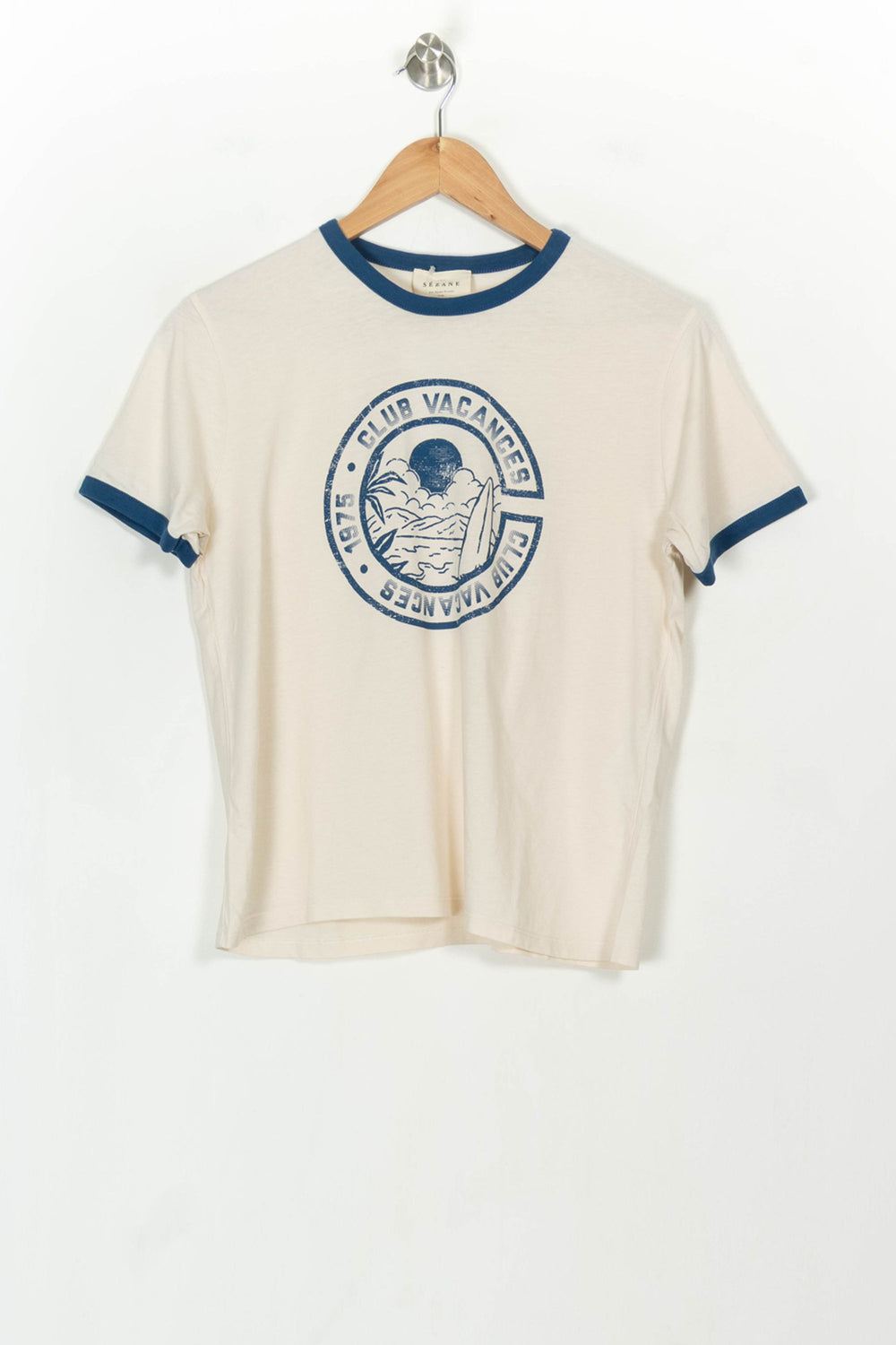 Tee-shirt Beige et Bleu - Taille XS/34 de la marque Sézane | PARAD116800 - Vendu par Paradigme - Image 2