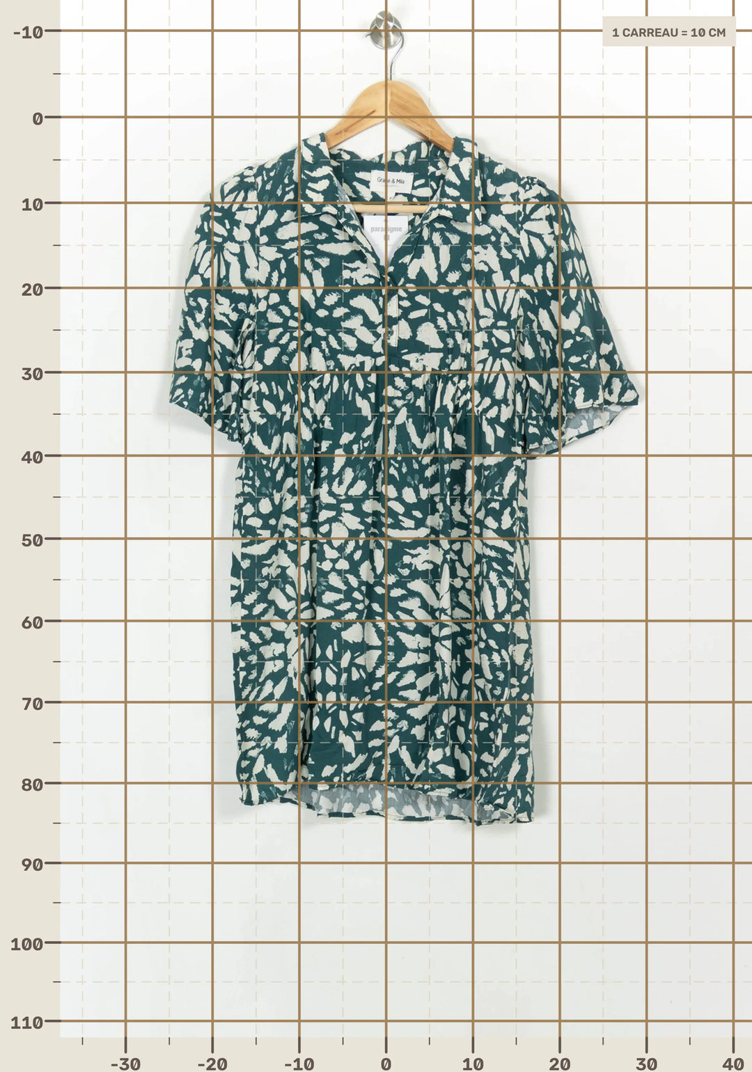 Robe Courte Verte et Blanche - Taille S/36 de la marque Grace &amp; Mila | PARAD116802 - Vendu par Paradigme - Image 4