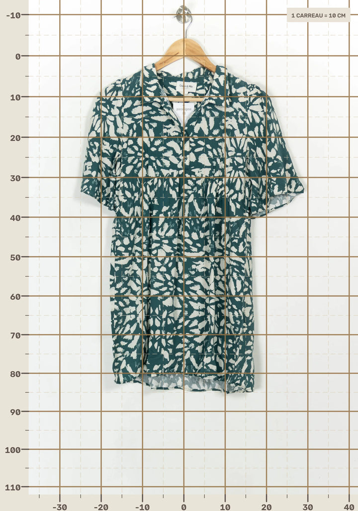 Robe Courte Verte et Blanche - Taille S/36 de la marque Grace &amp; Mila | PARAD116802 - Vendu par Paradigme - Image 4