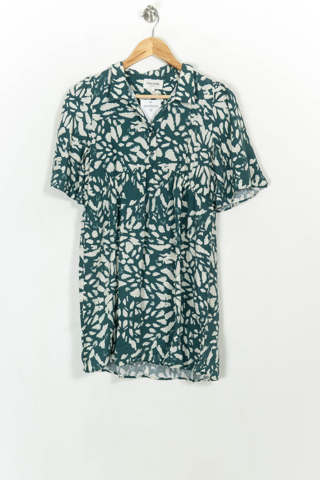 Robe Courte Verte et Blanche - Taille S/36 de la marque Grace &amp; Mila | PARAD116802 - Vendu par Paradigme - Image 2
