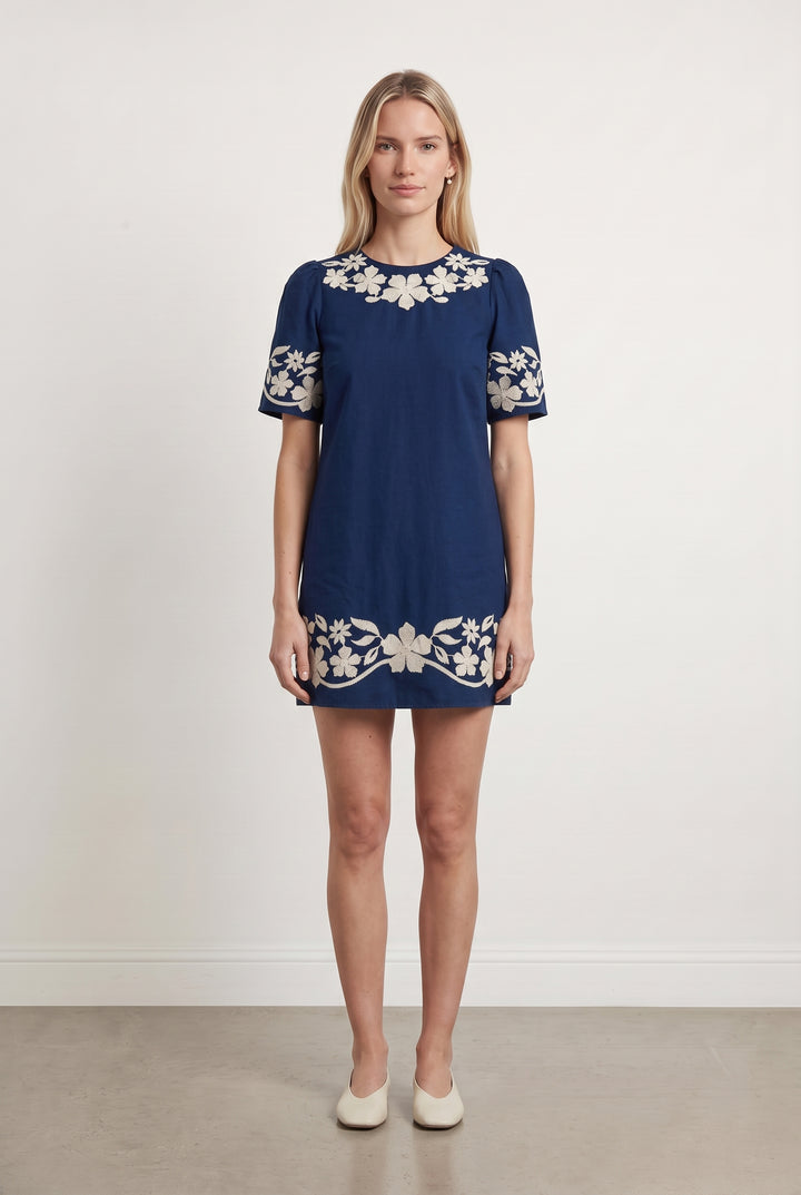 Robe droite bleu et blanc - Taille S/36 de la marque Sézane | PARAD116815 - Vendu par Paradigme - Image 1