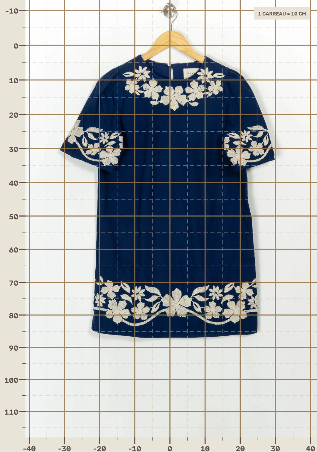 Robe droite bleu et blanc - Taille S/36 de la marque Sézane | PARAD116815 - Vendu par Paradigme - Image 4