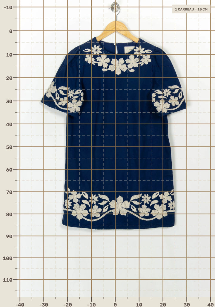 Robe droite bleu et blanc - Taille S/36 de la marque Sézane | PARAD116815 - Vendu par Paradigme - Image 4