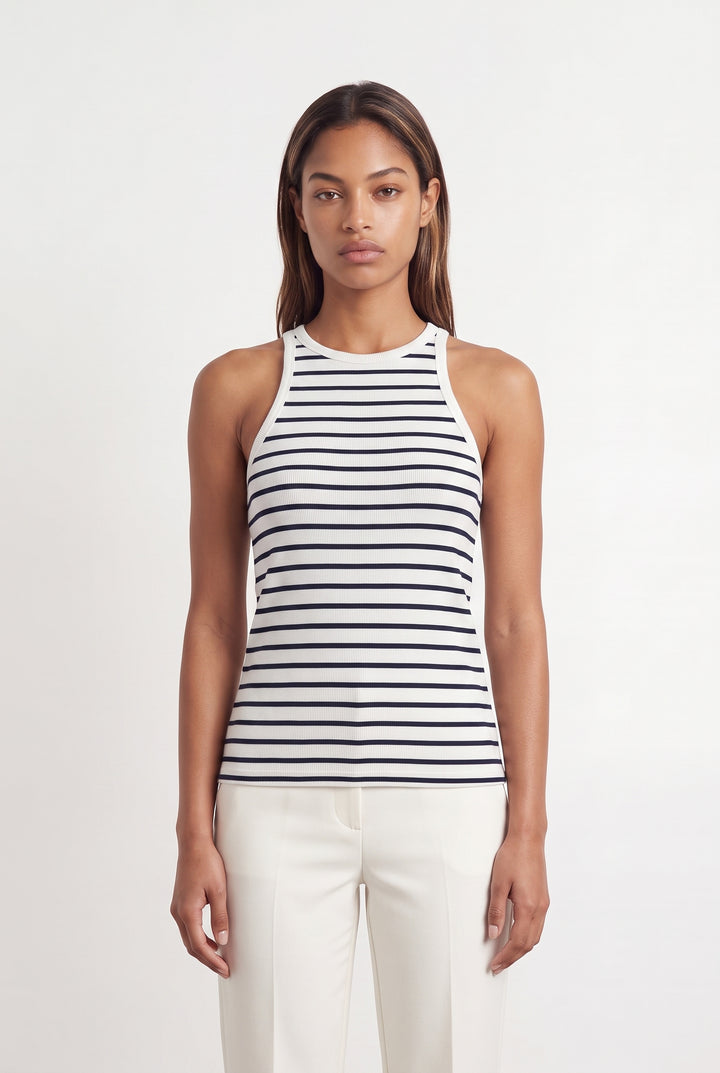 Débardeur Blanc et Bleu - Taille XS/34 de la marque Sézane | PARAD116816 - Vendu par Paradigme - Image 1
