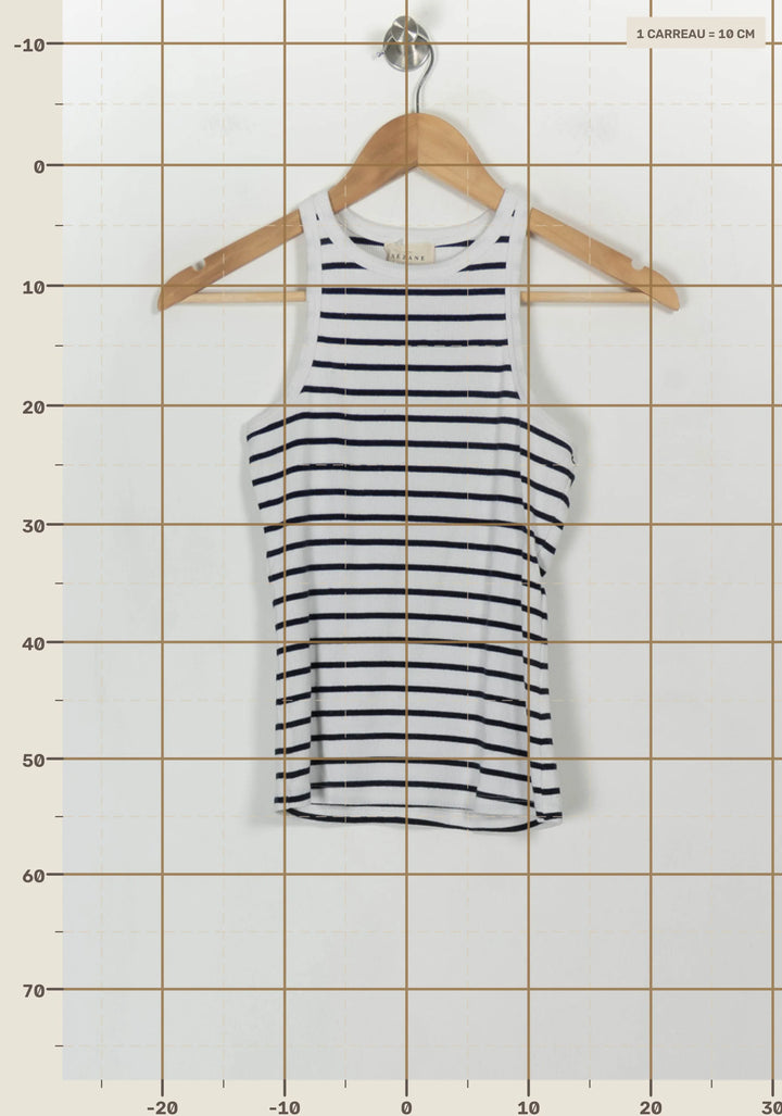 Débardeur Blanc et Bleu - Taille XS/34 de la marque Sézane | PARAD116816 - Vendu par Paradigme - Image 4