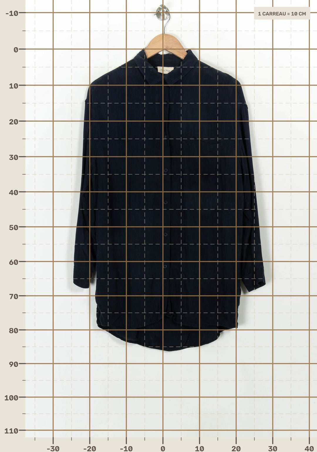 Chemise Bleue - Taille XS/34 de la marque American Vintage | PARAD116822 - Vendu par Paradigme - Image 4